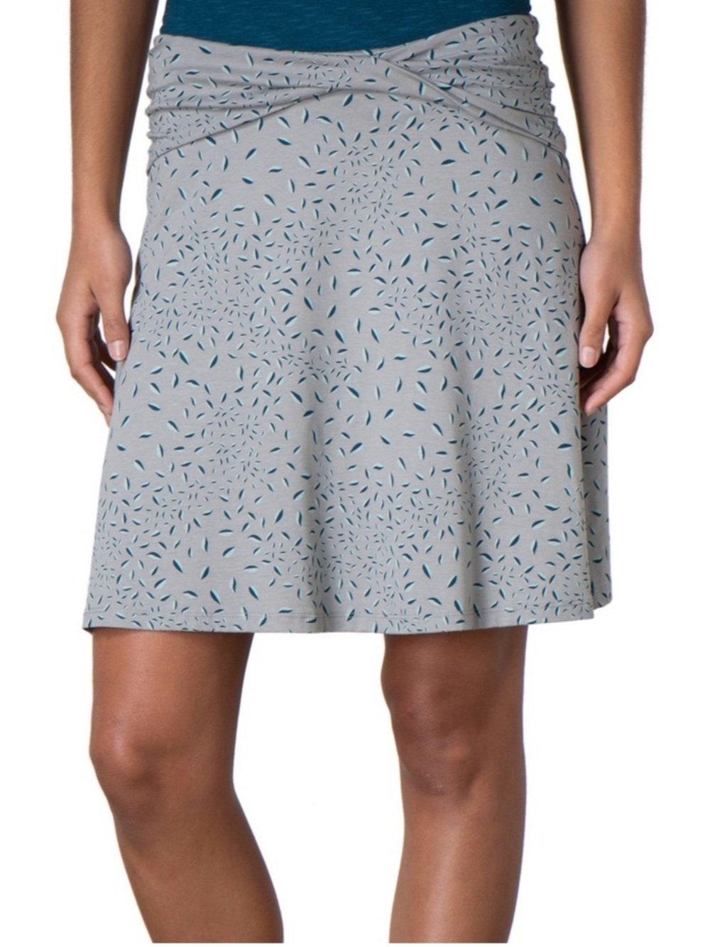 Toad&Co Twila Skirt Size Large Gray Organic Cotton Stretch Knit A Line Pull On